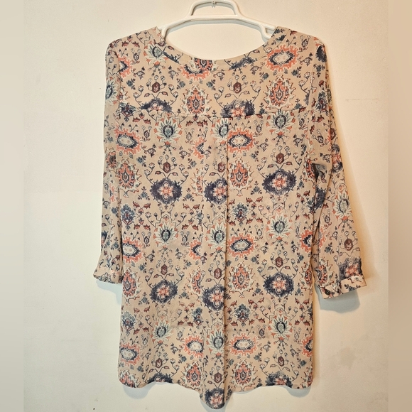 💜🩵MAEVE Anthropologie Shirt Women Size 8 Viola Chiffon Boho Blouse🩷💚 - Picture 2 of 7